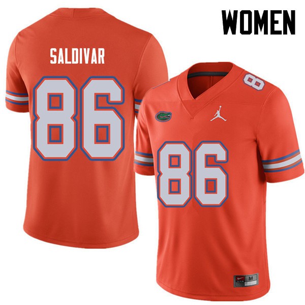 Jordan Brand Women #86 Andres Saldivar Florida Gators College Football Jerseys Orange